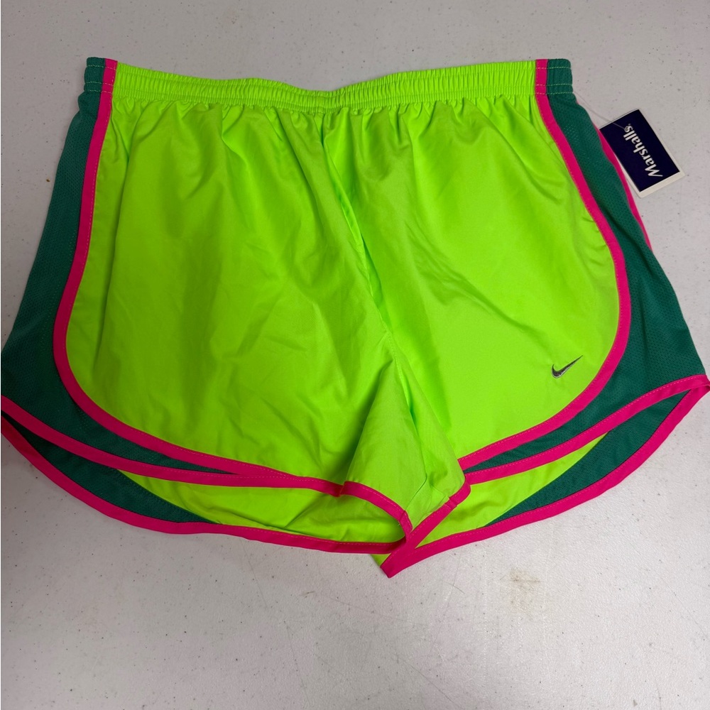 Nike Women's Neon Green Lined Running Shorts XL
